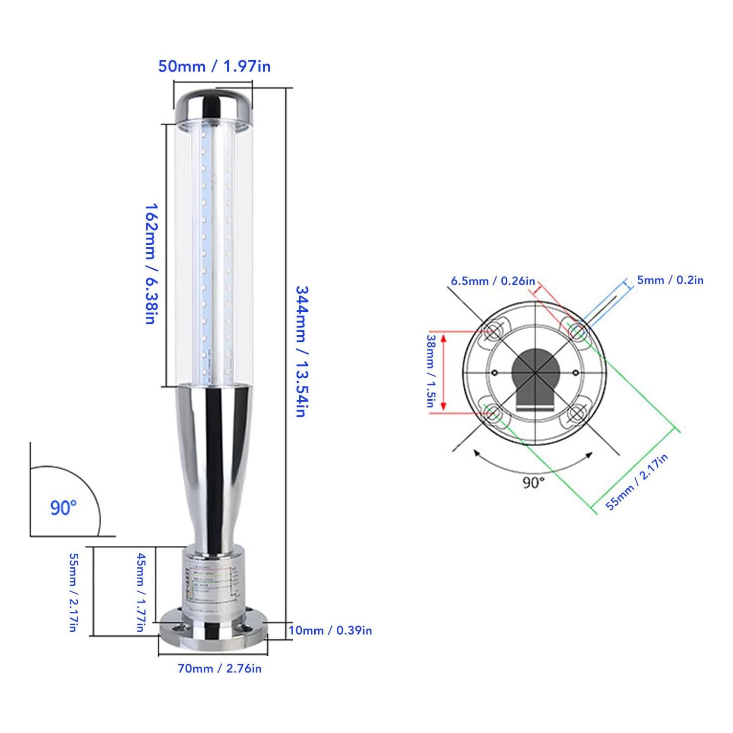 Luci di Segnalazione Industriali a Led 3 Colori, Lampada di Avvertimento A Torre Lampeggiante A 24V CC (Rosso/Giallo/Verde), Colonna Industriale Andon, Con Cicalino, per CNC e Macchine Utensili