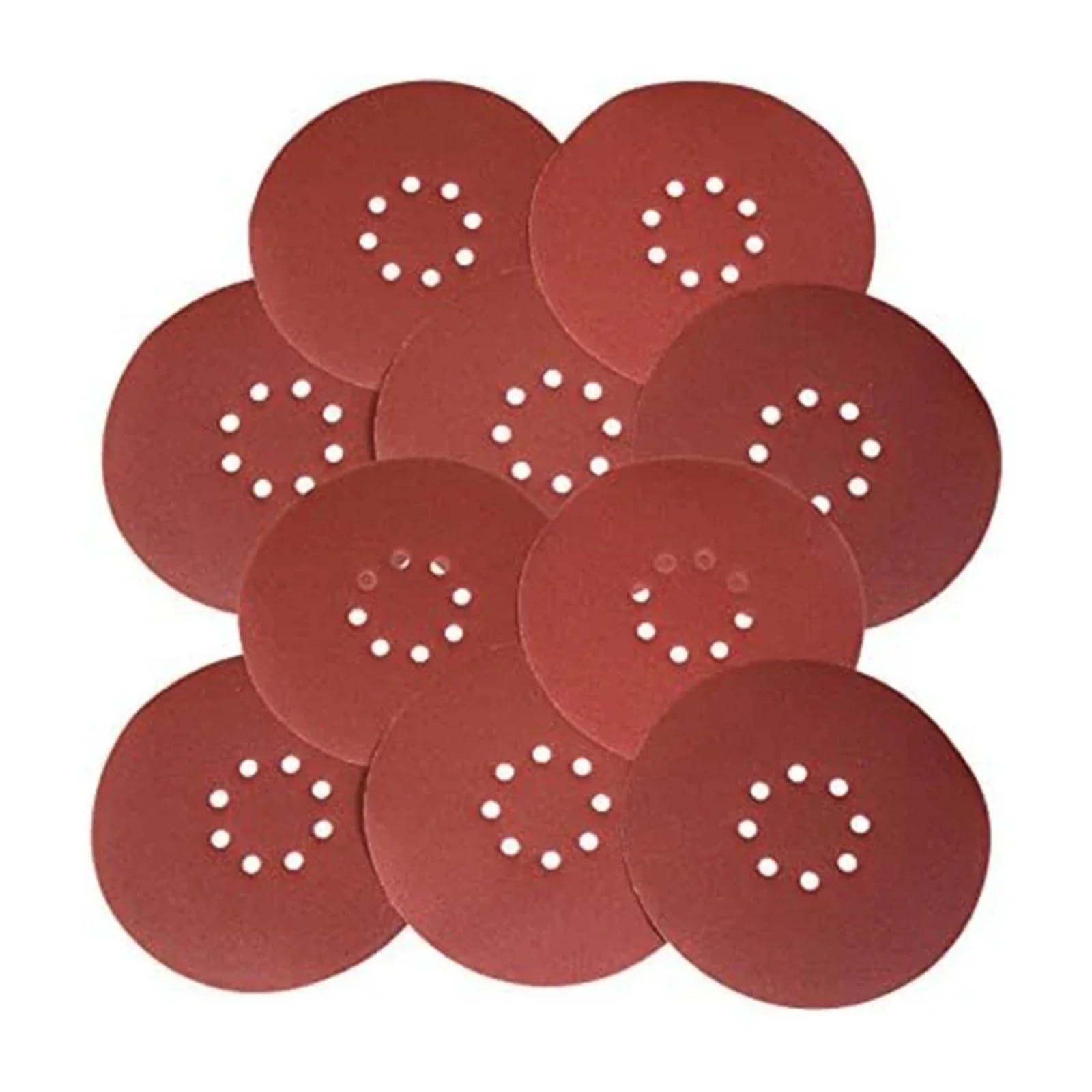 5 pz 9 Pollici 225mm 8 Fori Dischi abrasivi Base di Carta floccaggio Carta vetrata autoadesiva Fogli abrasivi Grana 60-1200 Carta vetrata(40Grit)