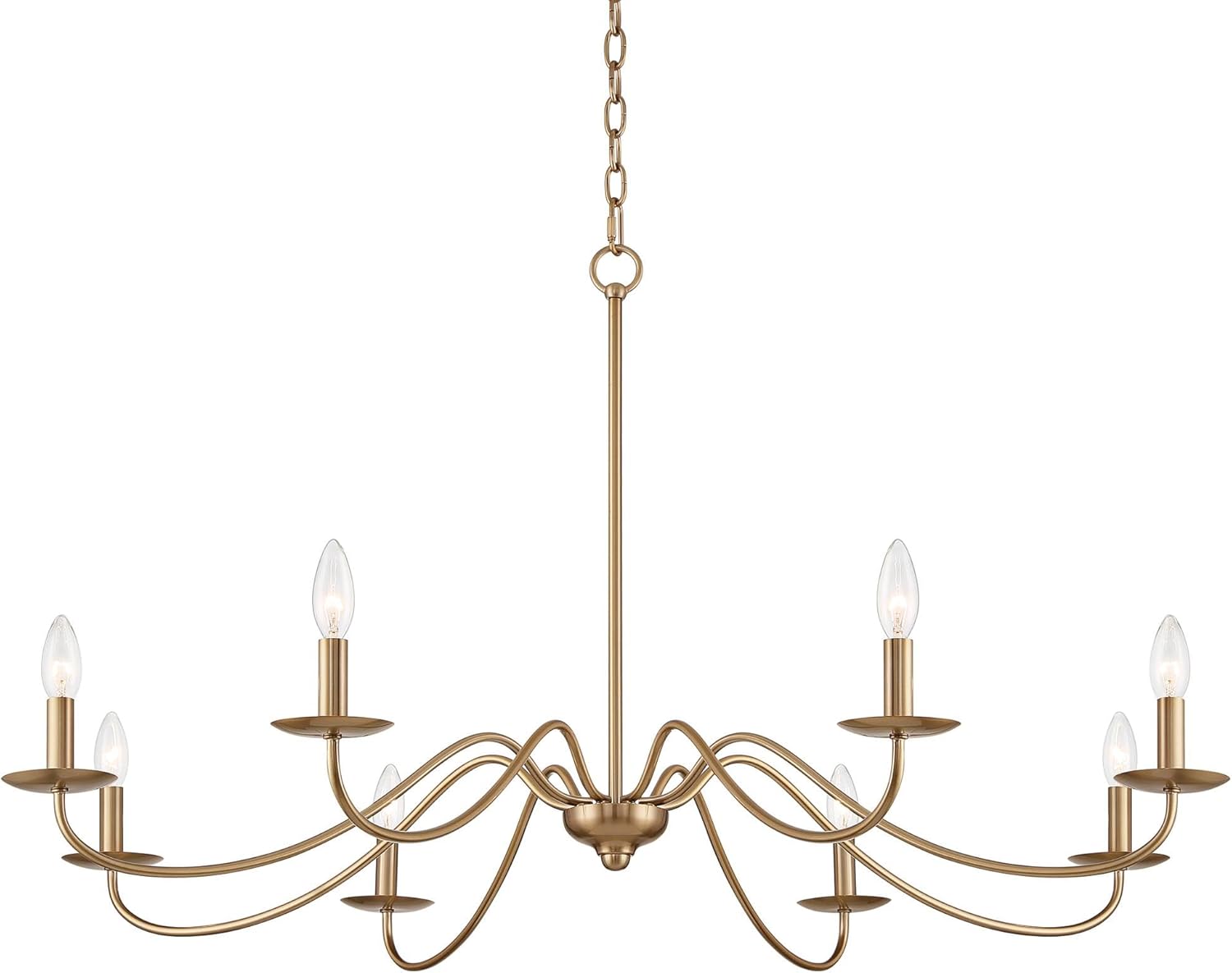 Soft Gold Farmhouse 45" Wide Rustic 8-Light Chandelier