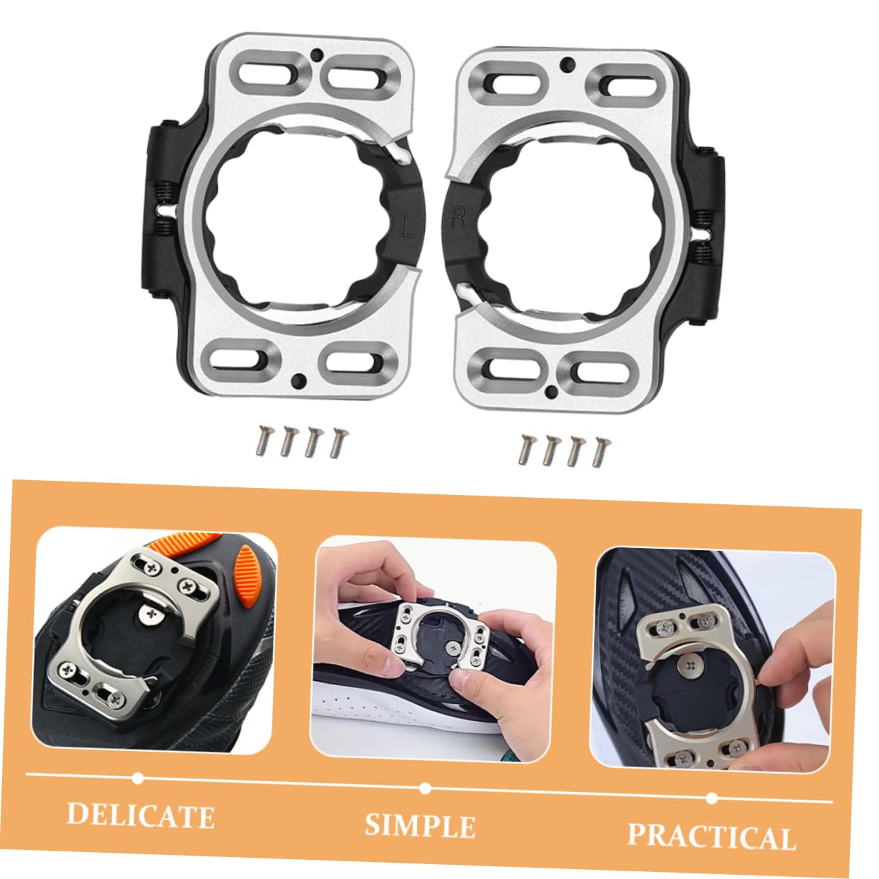 GALPADA 2pezzi Tacchette Per Bici Da Strada Sgancio Rapido Adattatori Per Pedali Da Ciclismo Copritacchette Per Ciclismo Clip Per Pedali Da Bicicletta Convertitore Per Tacchette Per Scarpe