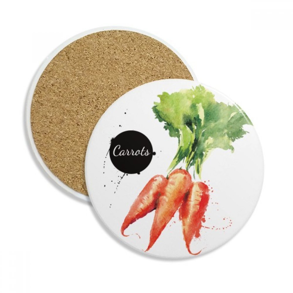 Tasse en céramique carotte multicolore avec porte-pierre absorbant de boisson