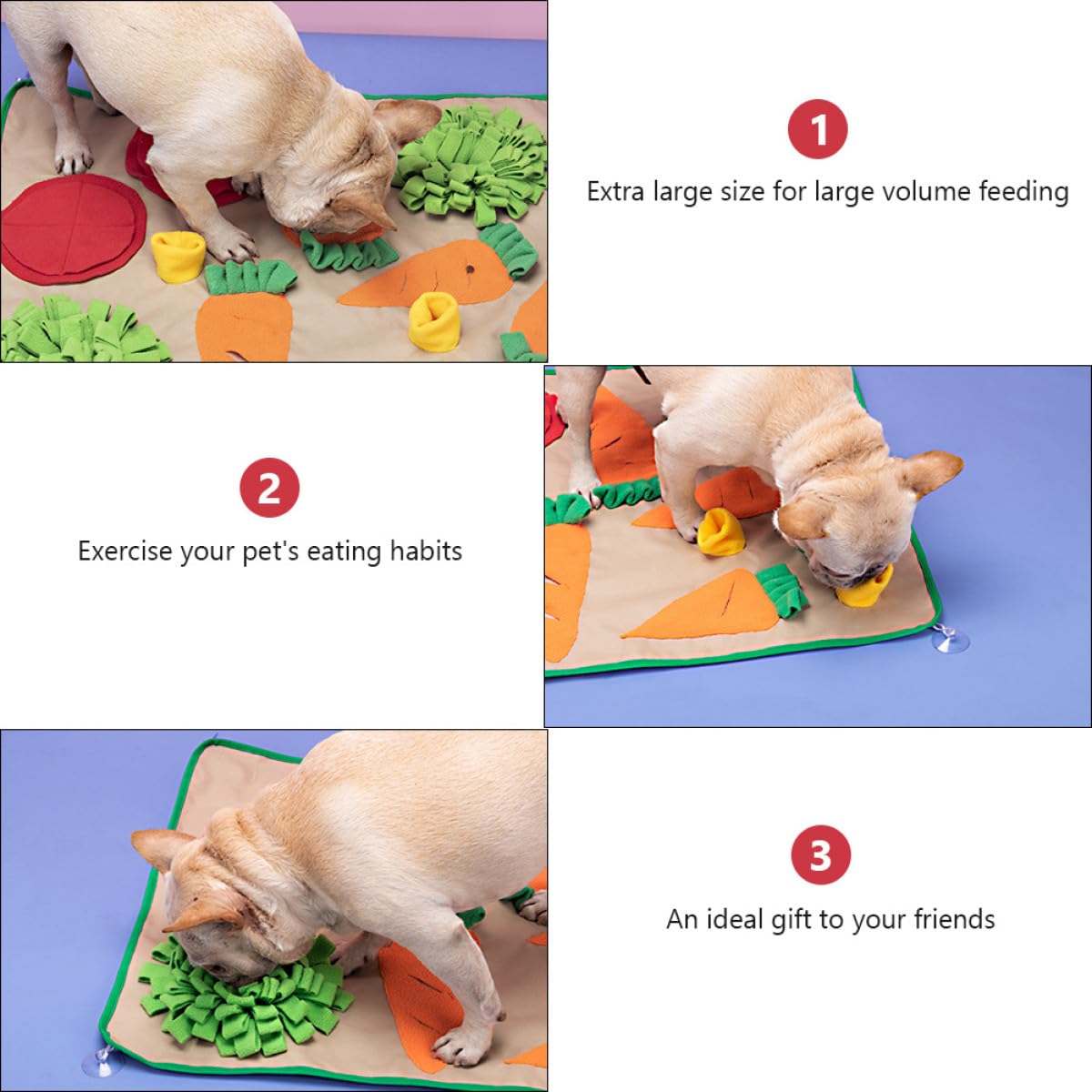 CLISPEED Interaktive Futtermatte für Hunde aus Polarfleece mit Natürlicher Such und Futterfunktion als Kreatives Schnüffelspielzeug zum Fördern der Artgerechten Beschäftigung
