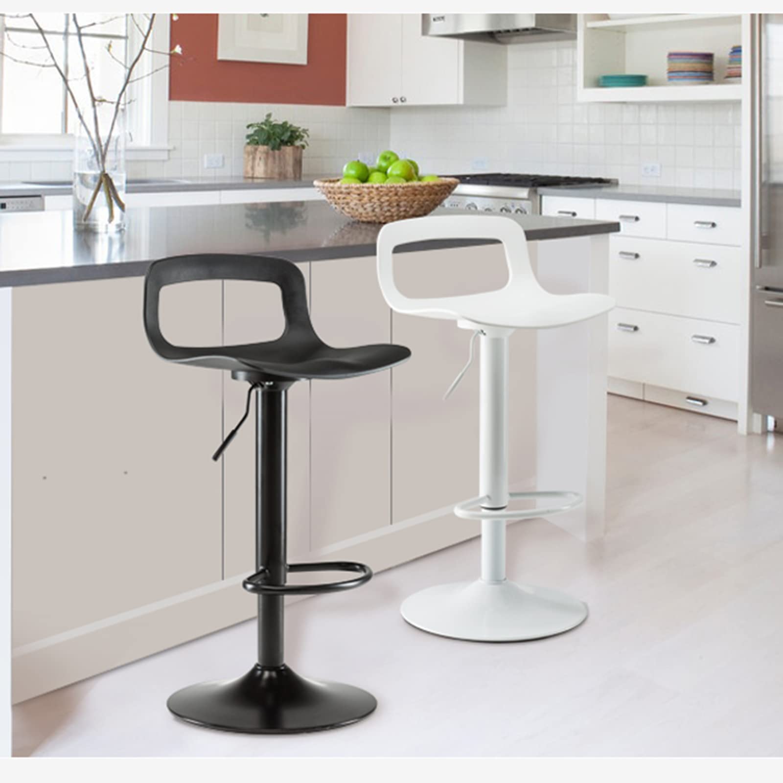 Amazon｜回転式バースツール、金属製回転椅子、スチール製フットレスト