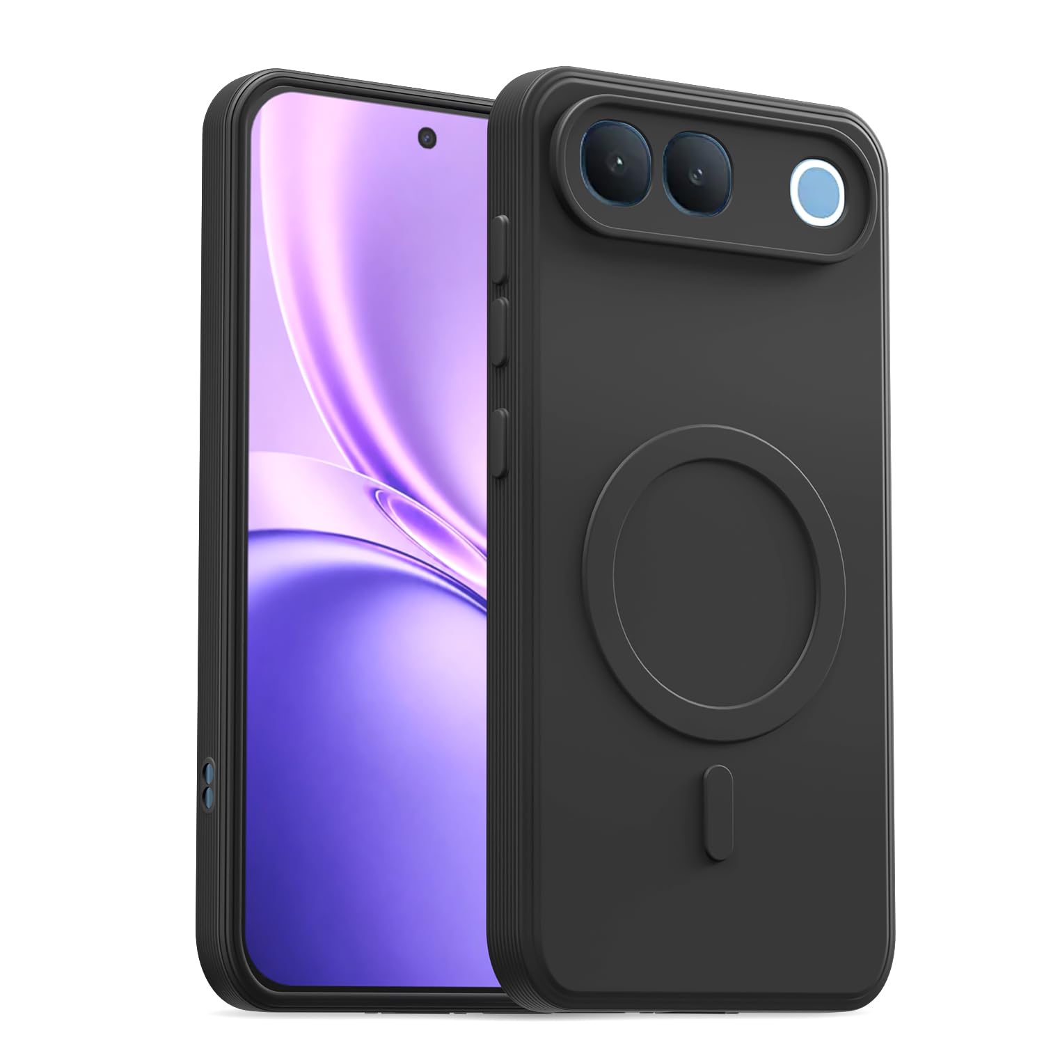 Outlouders Back Cover for Vivo S2 5G | Soft Matte Silicone | Slim Fit | Magnetic-Safe Logo Design (Magnetic-Safe Not Compatible) | Shockproof | Camera Protection Bumper Case (Black)