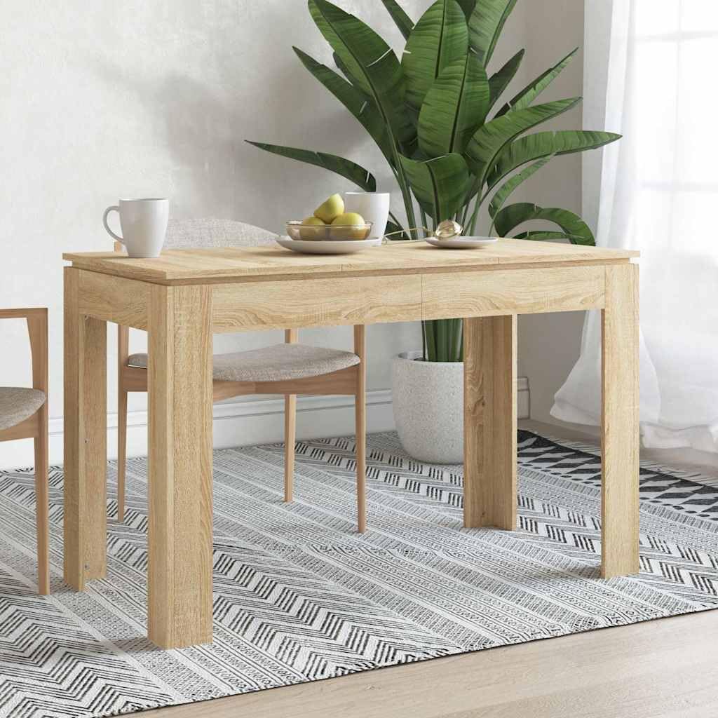 Mesa de comedor de roble Sonoma, 120 x 60 x 76 cm, material de madera, para comedor y cocina, con fácil montaje y limpieza