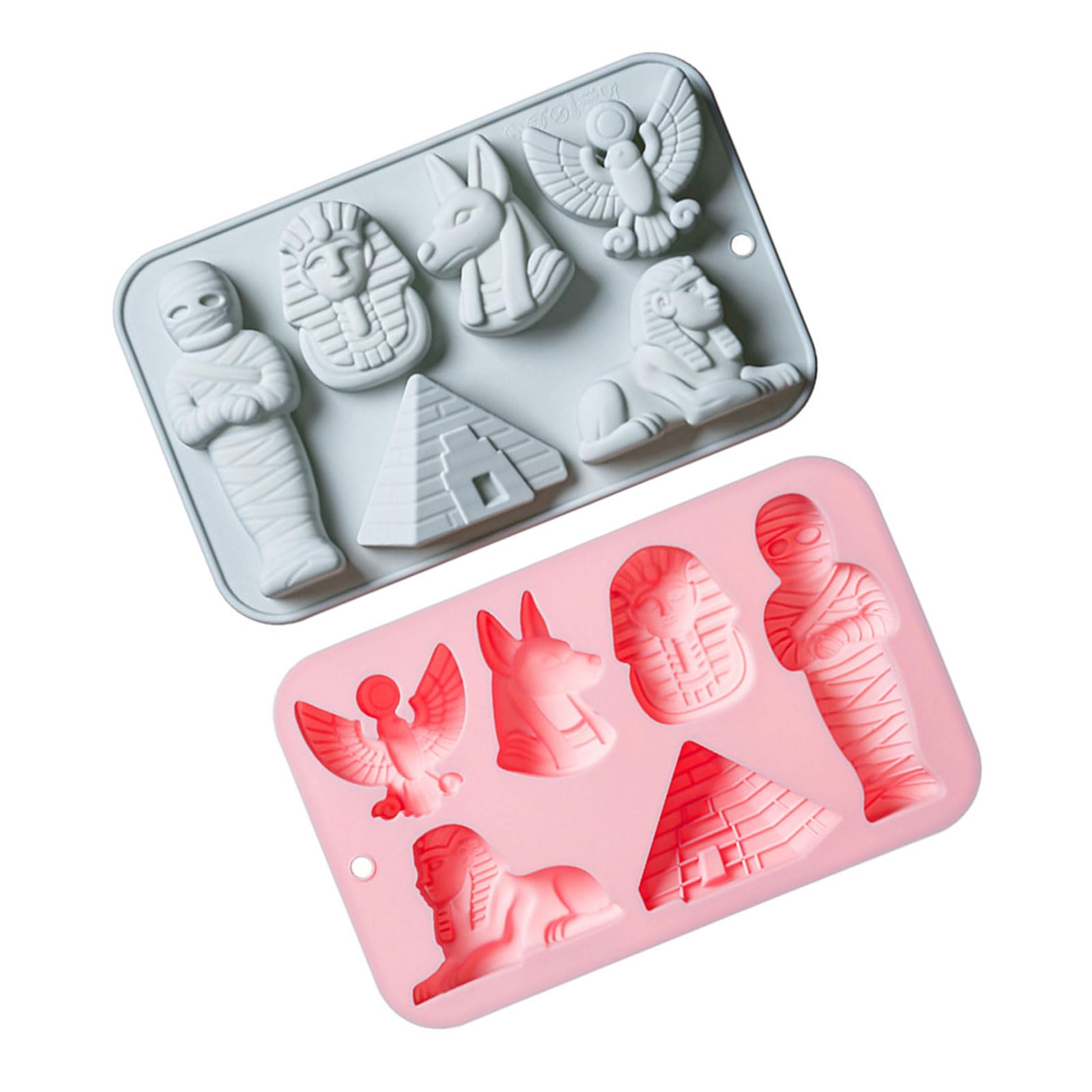 Ljmyy 6 Cavity Ancient Egyptian Theme Silicone Chocolate Mould For Baking Candy Making With Easy Releases