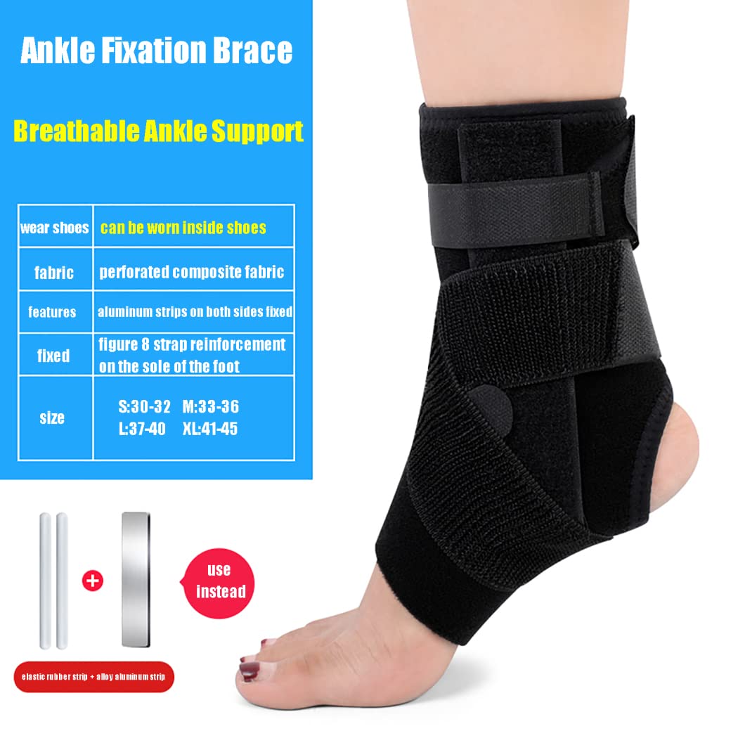 Tobillera - Envoltura ajustable para tobillos débiles y torcidos, daños en los ligamentos, disfunción del tendón tibial posterior, correa elástica para mujeres y hombres,Standard breathable model,M