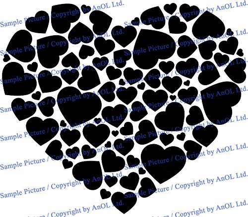 (180 x 159 cm) diseño de corazones con una altura máxima de vinilo adhesivo decorativo para pared con forma de corazón/de estilo romántico con diseño de lámina de decoración de vinilo/Home Love DIY de pareja de tela extraíble incluye + al azar de Vinilo r