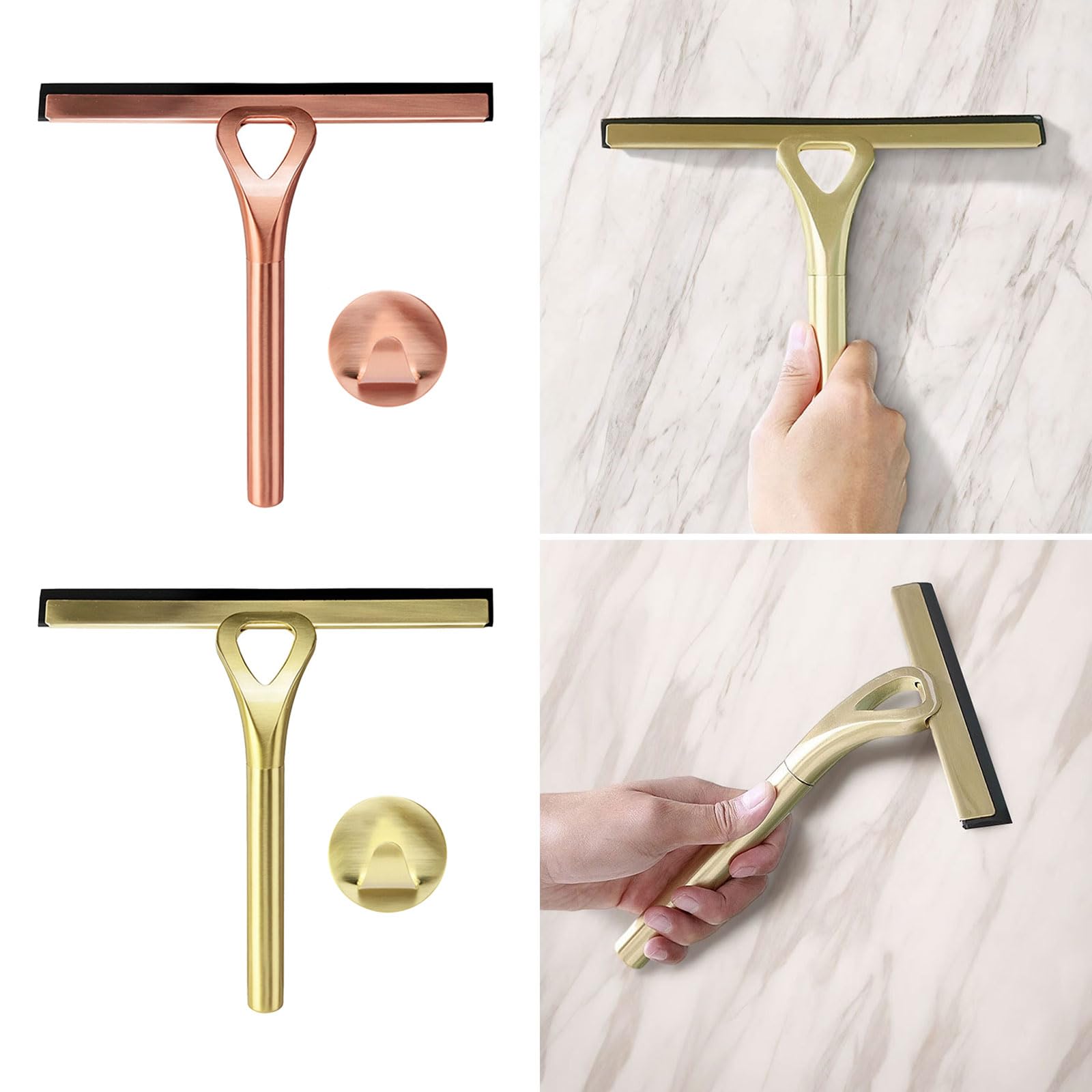 Raschietto per vetro in acciaio inox 304 per bagno, specchio, finestre, auto, efficiente, con manico ergonomico, resistente alla ruggine