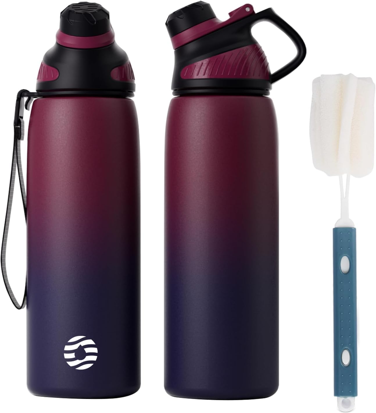 Fjbottle Stainless Steel Water Bottle 600ml/800ml/1L/1.5L with Magnetic Lid, BPA Free Insulated Water Bottle, Sports Metal Hot&Cold Drinks Vacuum Flask Leak-Proof for Gym, Work, Travel โ image 1