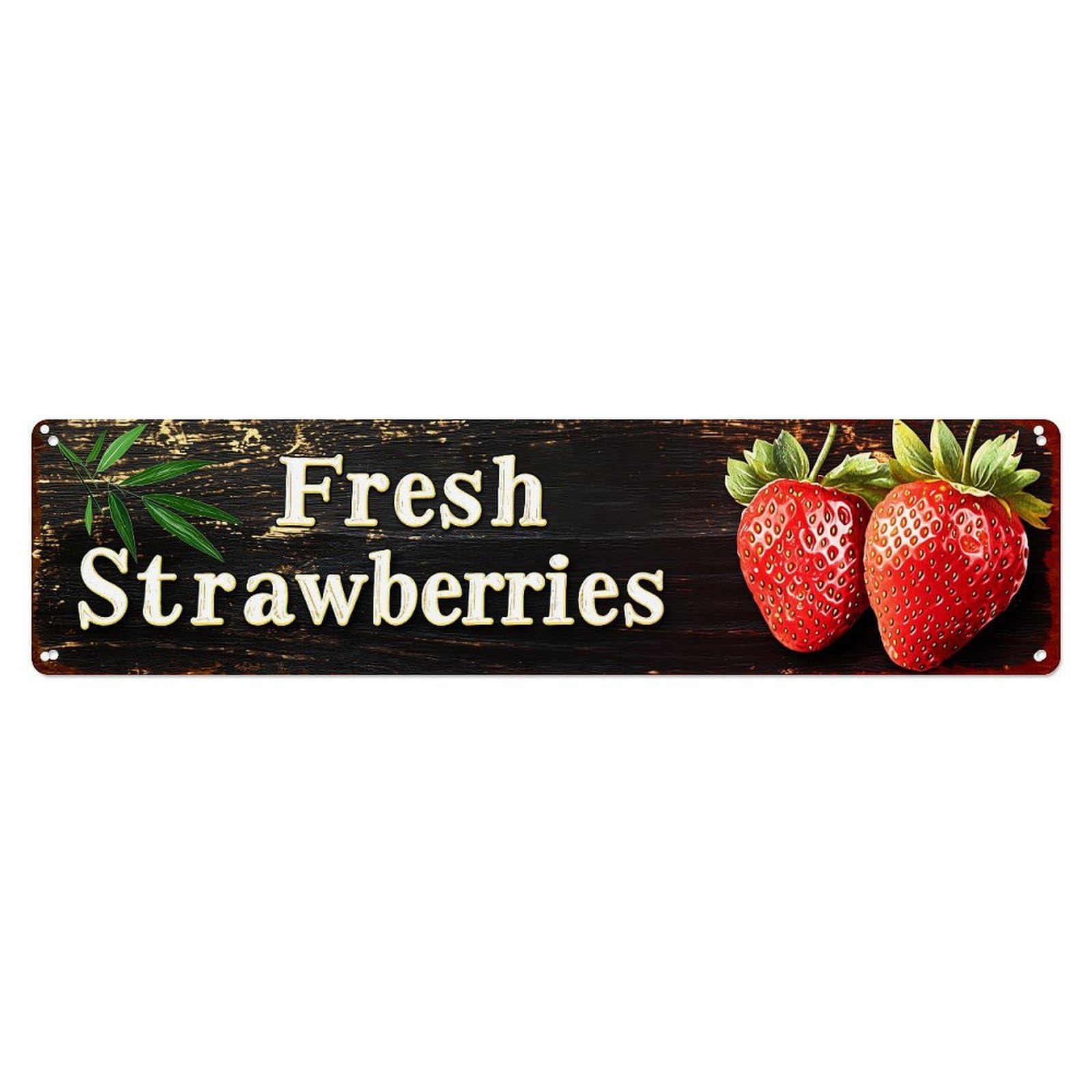 Fresh Strawberries Pattern Metal Tin Sign Plaque