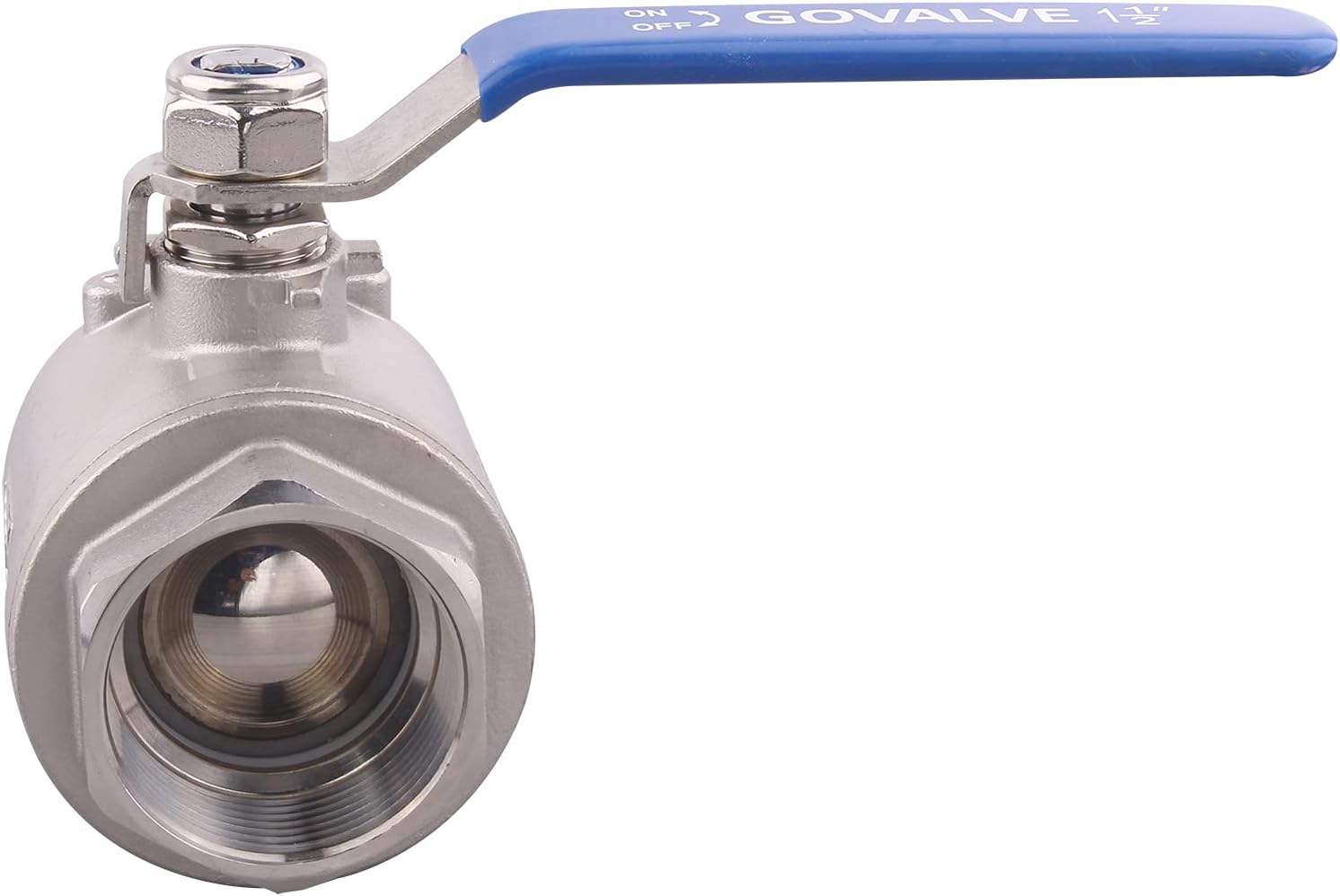 2-PC Ball Valve Stainless Steel - 1-1/2" NPT Female Full Port Ball Valve For water oil and gas (pack of 2)