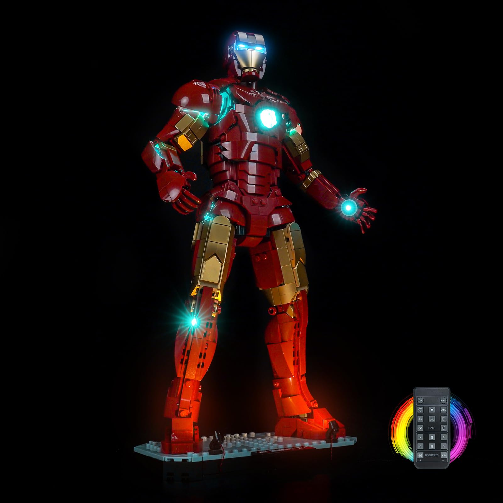 Fernbedienung Licht-Kit Kompatibel mit Lego Iron Man Mark 3 Collectors' Edition 76344 (Kein Modell), Led Beleuchtungs Set Compatible with Lego Iron Man Mark 3 Collectors' Edition Bausteinen Modell