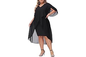 Hanna Nikole Womens Plus Size Silver Chiffon Cocktail Dress