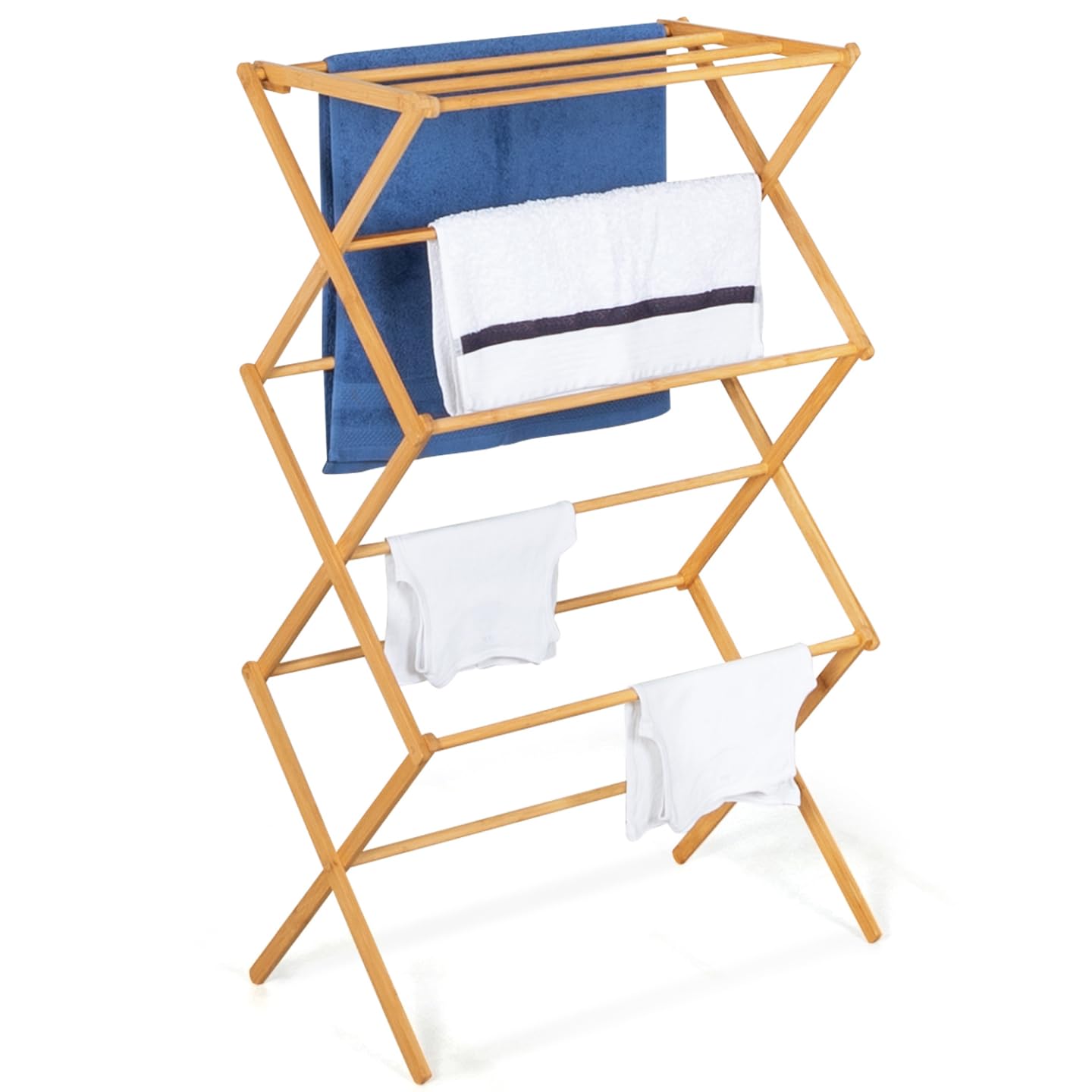 IDMarket - Séchoir à Linge accordéon Rita capacité 7M en Bambou