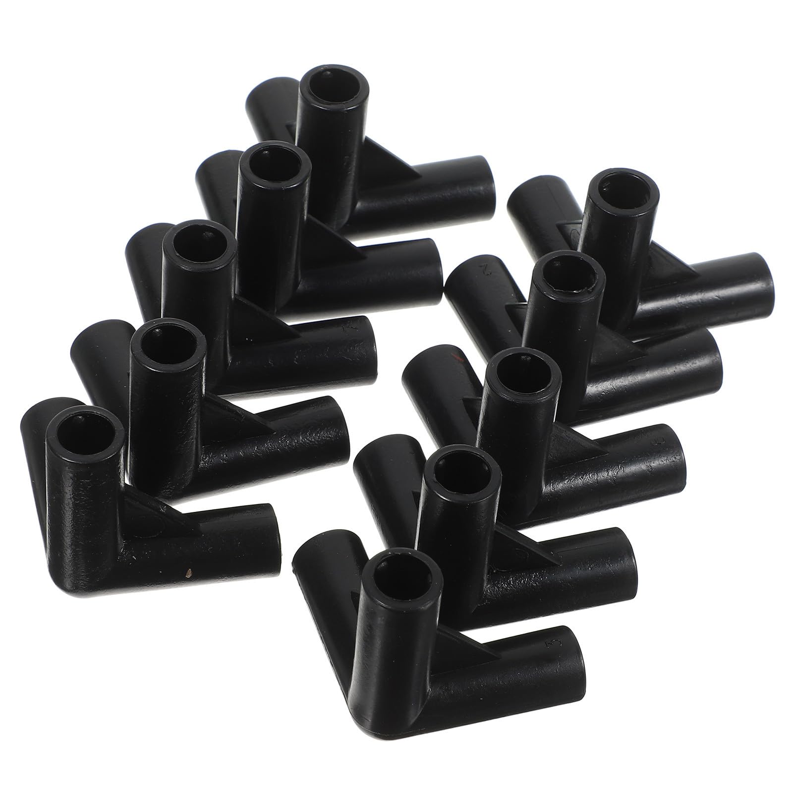 Connecteur à 3 Voies pour Poteau de Tente Auvent 24 Pièces en Polyéthylène Noir, Accessoires de Serrage Compacts pour Réparation de Tentes Extérieures, Montage Facile pour Gazebo