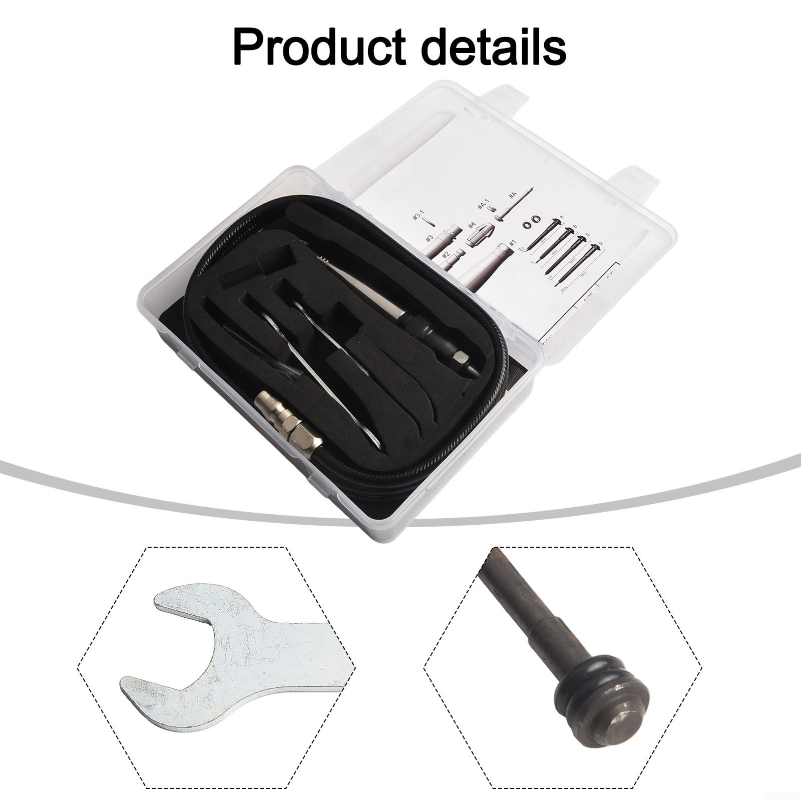Kit di penna per incisione pneumatica ad aria, profondità regolabile, per incisioni su metallo, vetro, legno, punta ad ago, in acciaio legato, dispositivo di marcatura industriale per hobby