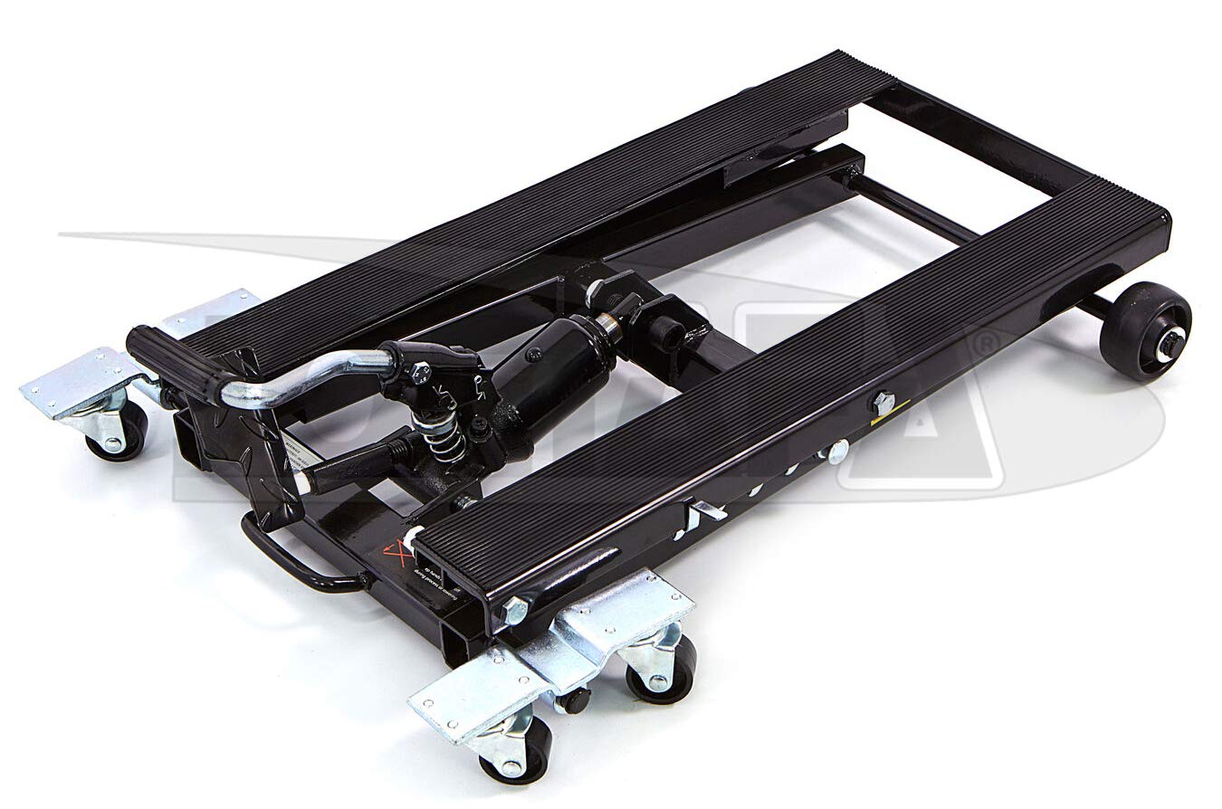 ELEVADOR Y PLATAFORMA DE MOTOS Y QUADS 500KG HIDRAULICO NEGRO