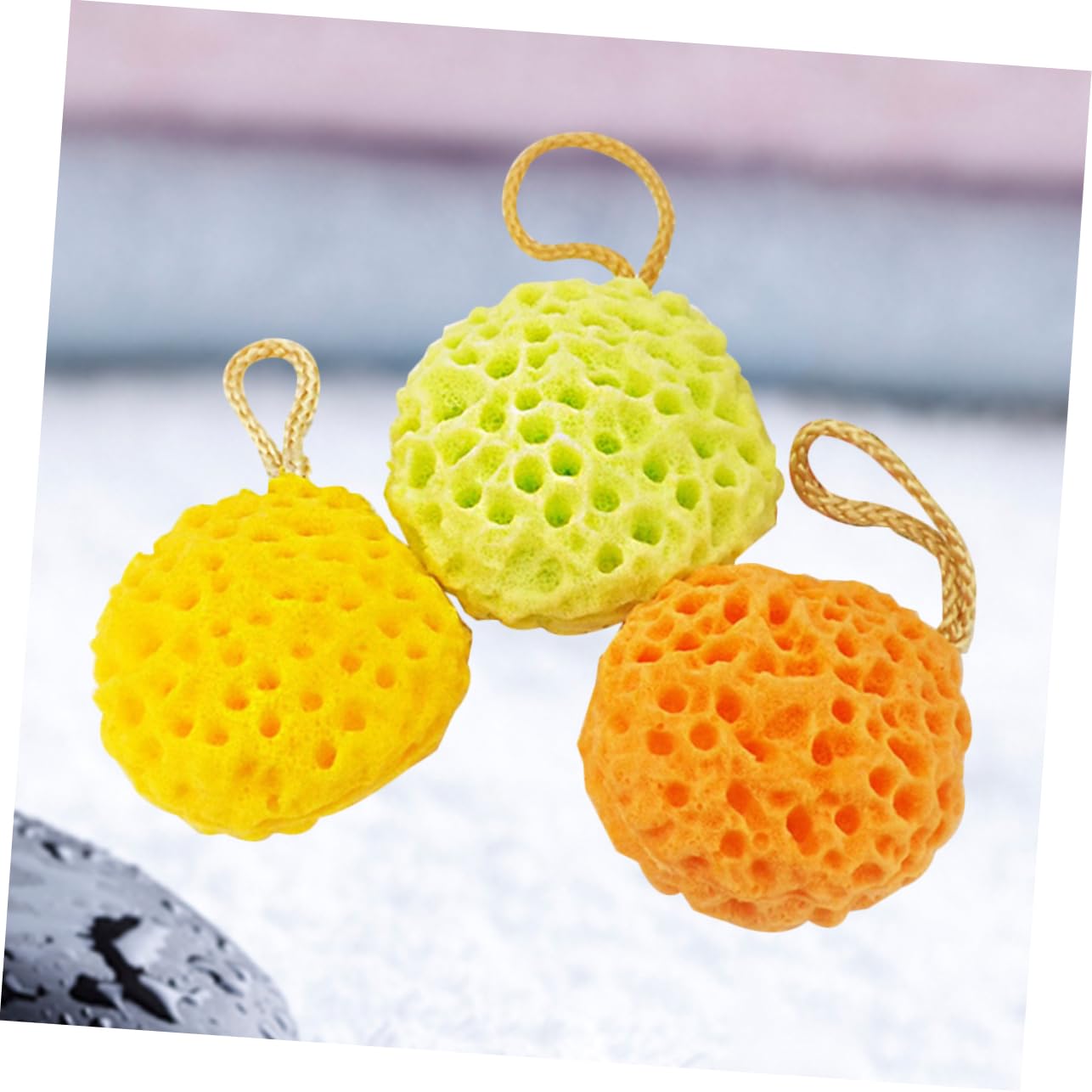 Healvian 9piezas Esponjas De Baño Panal Para Ducha Esponjas Exfoliantes Amarillo Verde y Naranja Suaves y Duraderas Para Limpieza Corporal