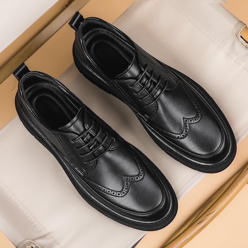 Mens Comfortable Fashion Dress Sneakers Men Lace-up Office Wedding Formal Modern Walking Shoes PU Fashion Business Casual Derby Shoe4