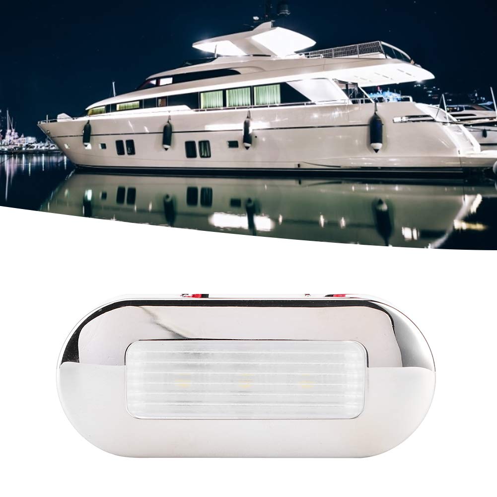 Lampada per scale 12V DC LED Passerella Luce di cortesia Forma ovale Ci sono tre perle di lampada in una lampada IP67 Impermeabile per Marine Boat RV(caldo)