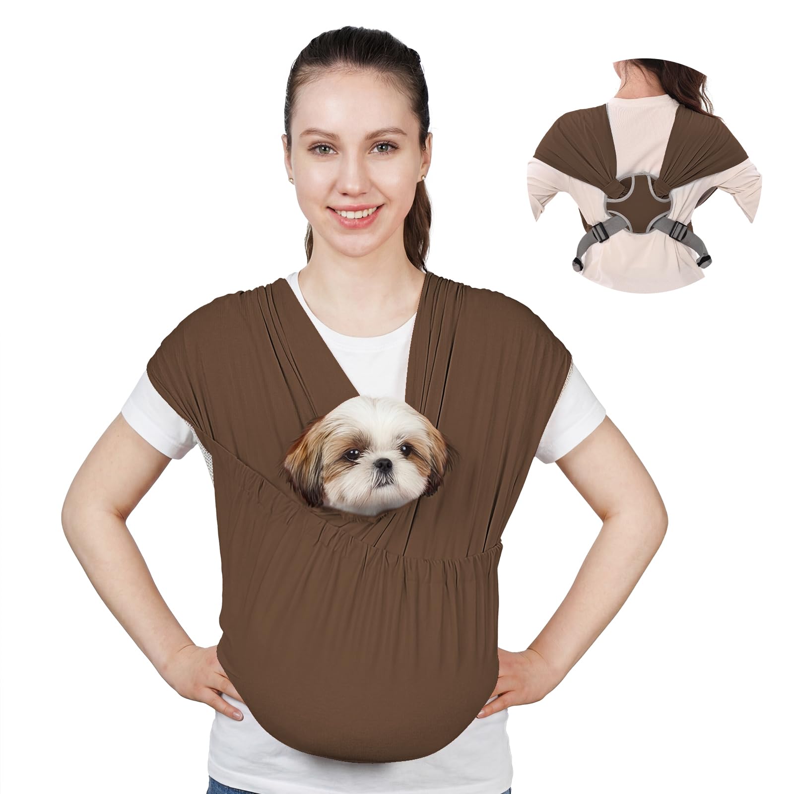 Supet Dog Sling Carrier for Small Pet, Adjustable Hands Free Front Backpack