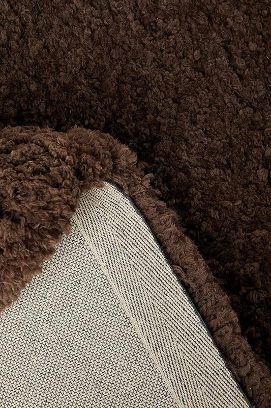 Image of Carpet for Living Room, Bedroom and Hall Handmade Microfiber Cozy Soft and Fluffy Shaggy Area Rug with 2 inch Thick Anti Skid Carpet [2x5 Feet Brown]