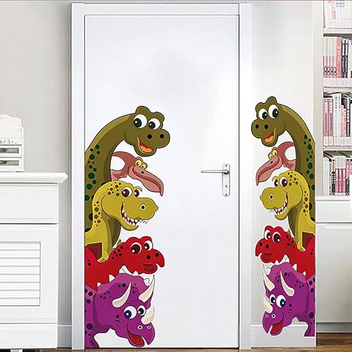Artkingdome Calcomanías de dinosaurios DIY de 35.5 pulgadas detrás de la puerta, calcomanías de pared para habitación, papel mural, decoración del
