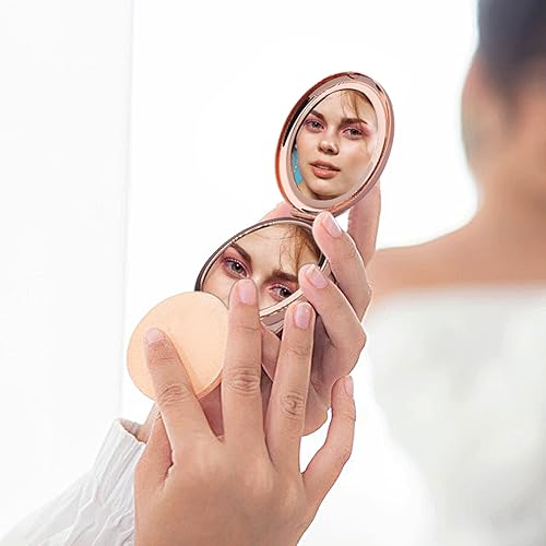 Miniatura 4 de AOZHHL Espejo compacto cosmético para esposa, inspirador oro rosa, espejo de maquillaje de viaje, regalos personalizados con patrones y texto