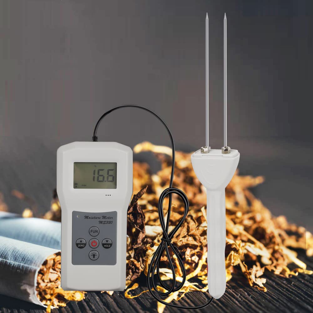 HFBTE Tobacco Moisture Meter Analyzer Tester Tobacco Bale Moisture Tester  With Measuring Range 8% To 40% For Tobacco Stem Silk Flakes Stalks Tobacco  Slices Tobacco Leaves Tobacco Stalks Etc