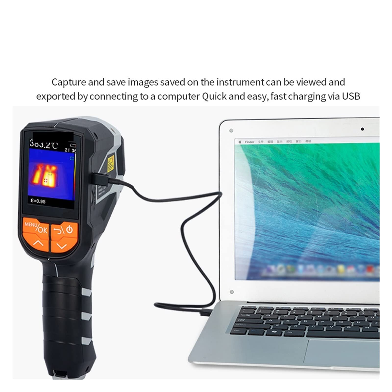 Kamera termowizyjna, Pixel Infrared Sensors Przenośna kamera termowizyjna 2.4-calowy kolorowy wyświetlacz LCD 240 * 320 Rozdzielczość Clear Definition Imaging Camera