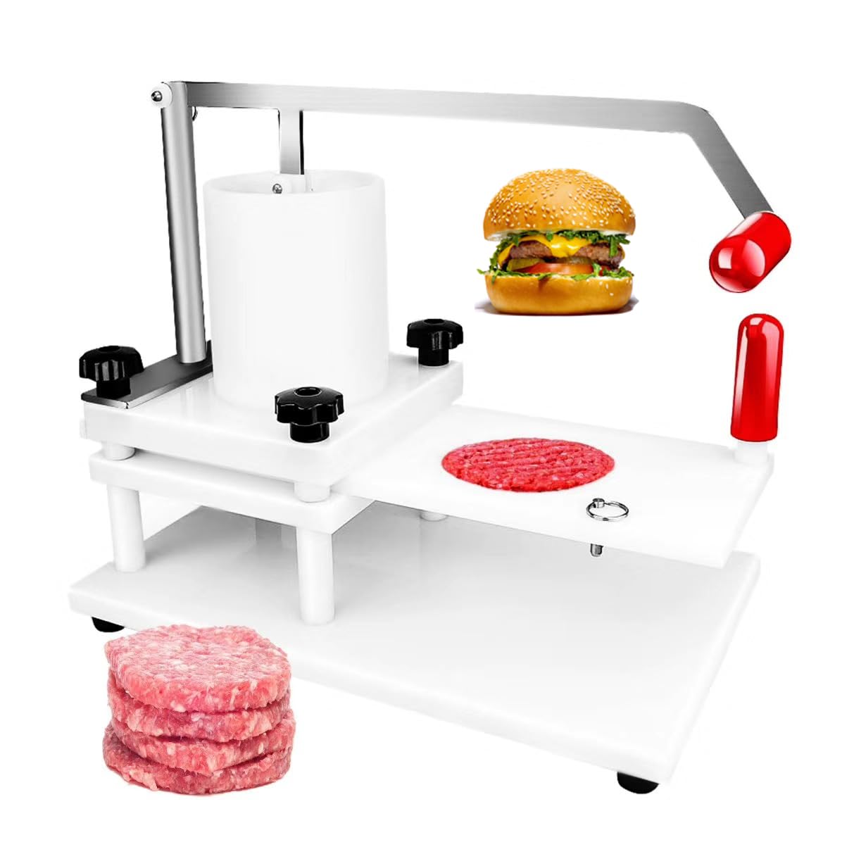 Amazon｜業務用ハンバーガーパティメーカー 、PE素材13cm手動バーガー