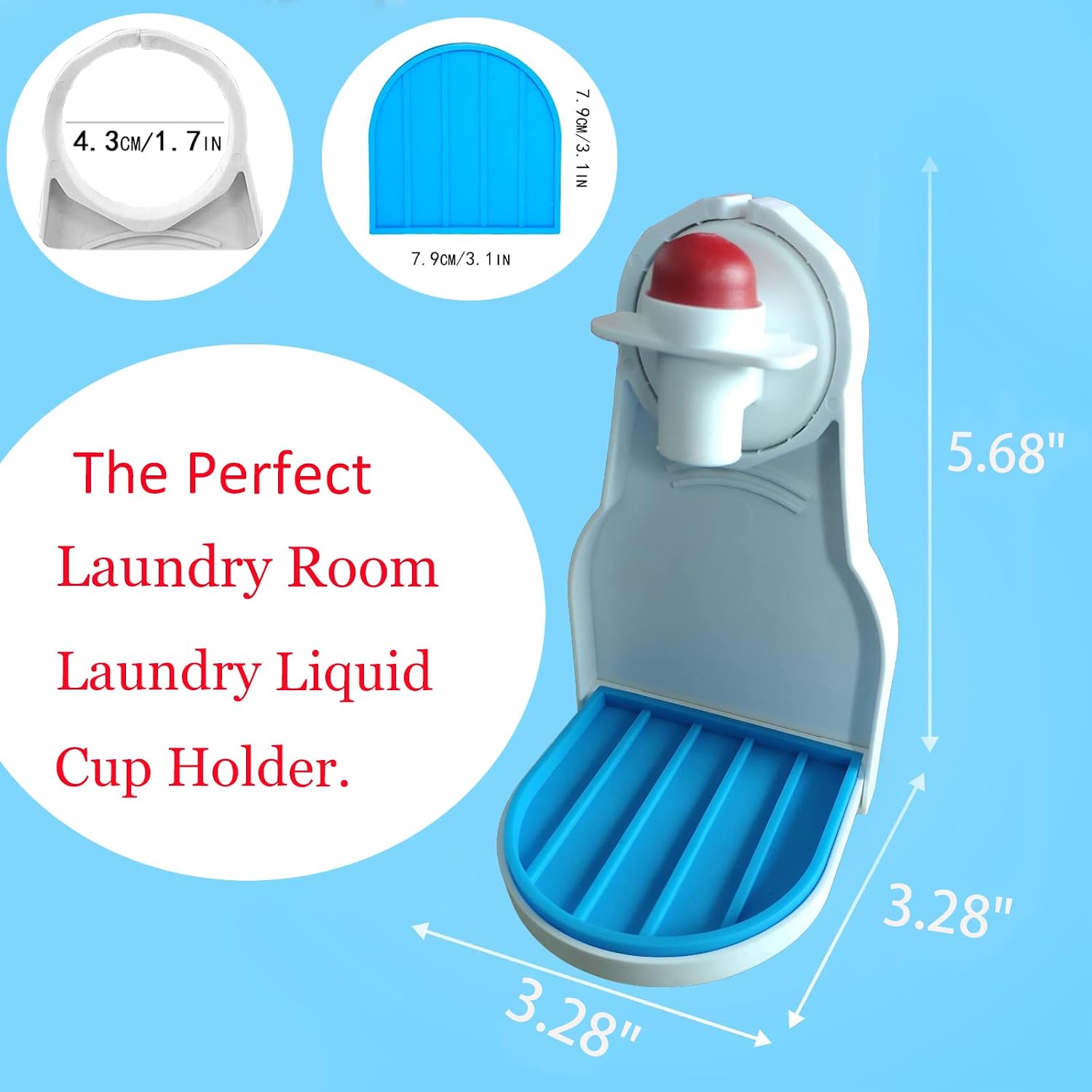 2 Packs Laundry Detergent Cup Holder With Blue Cushion Upgraded Drip Tray No More Leaks Or Mess Switch Easily No Runny Laundry Detergent
