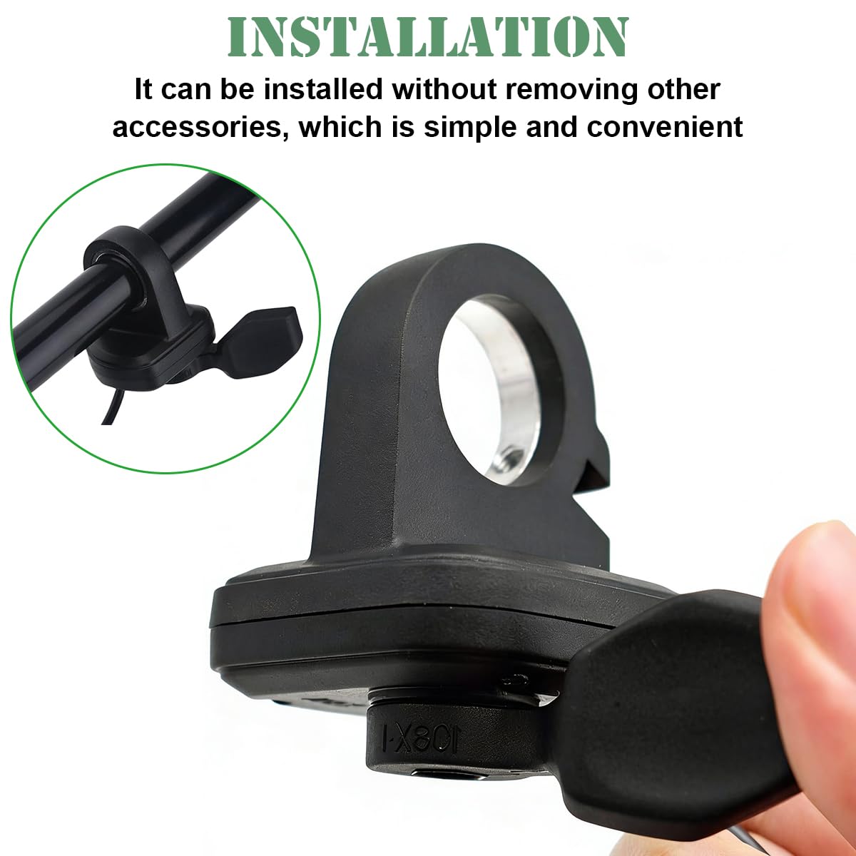 Acceleratore destro con comando a pollice Controllo velocità Controllo velocità con comando a dito per biciclette elettriche e scooter elettrici Manubrio da 7/8" 22 mm 24 V 36 V 48 V 60 V 72 V