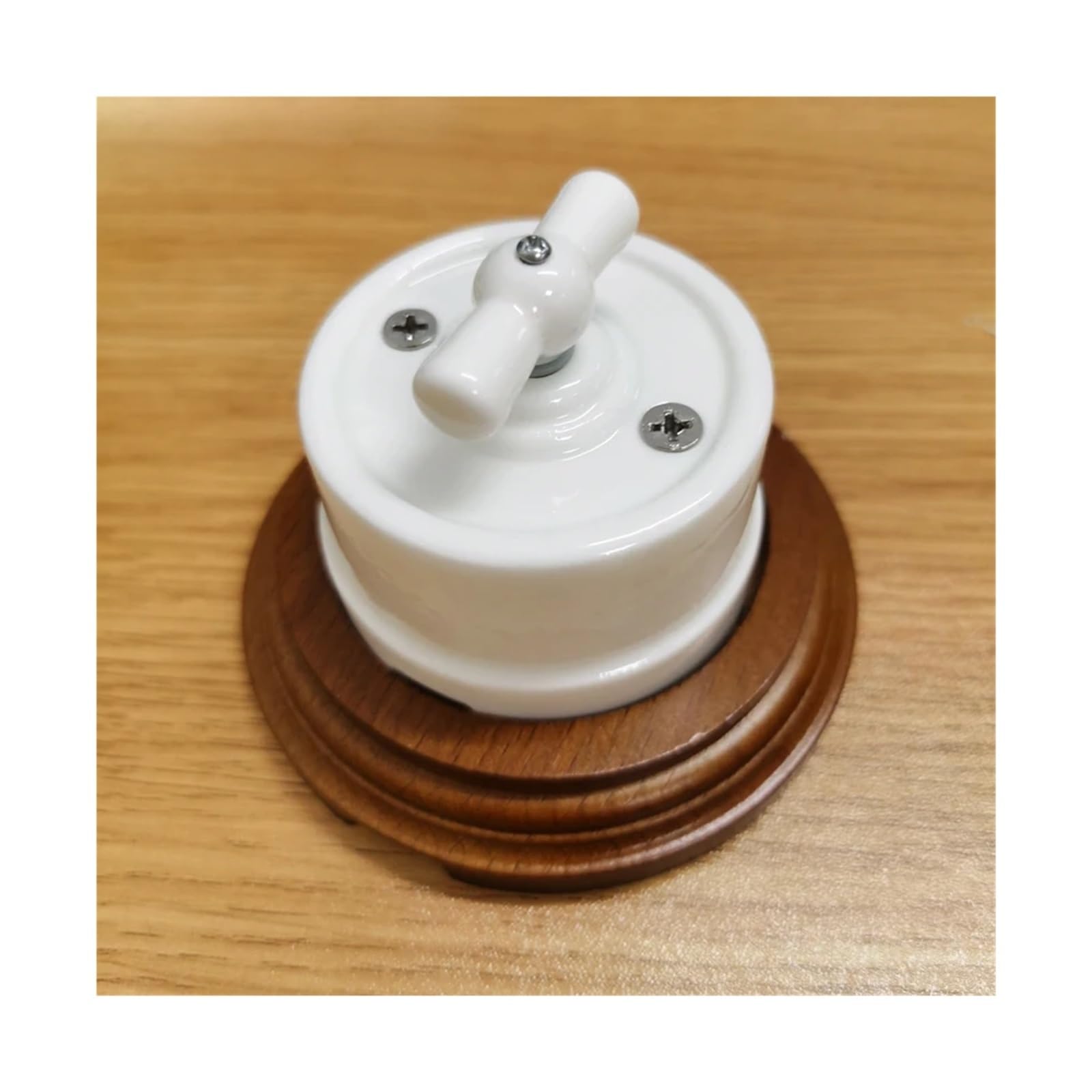 Interruptor giratorio de cerámica for lámpara de pared, perilla de luz, 10 A, 250 V, for decoración del hogar(Black)