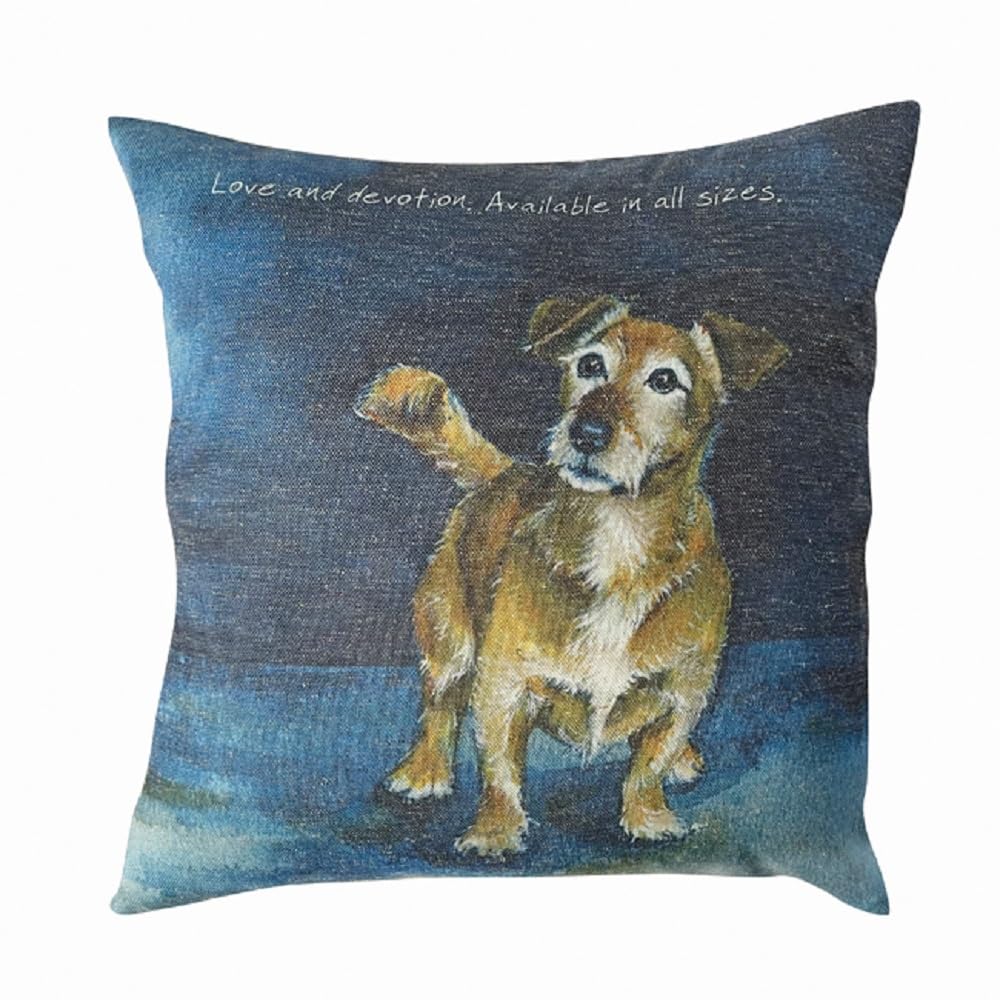 Little Dog Laughed Blue Love & Devotion Scruffy Terrier Cushion Gift 40Cm X 40Cm Square Ldcus17