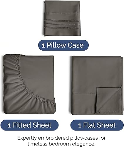 Vista 1131 de Juego de sábanas de 4 piezas tamaño king, extrasuaves, transpirables y refrescantes con esquinas profundas, sábanas de fácil ajuste y sin arrugas