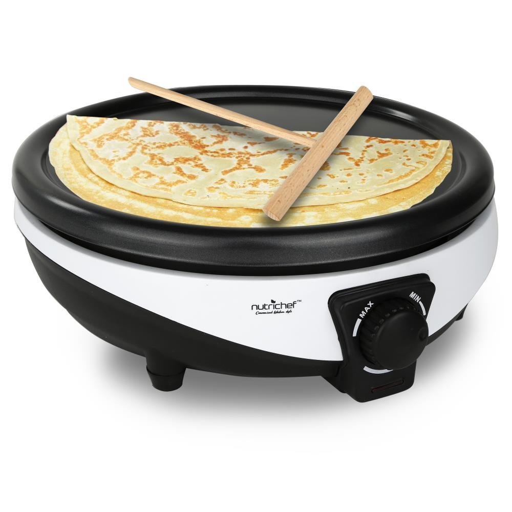 Nutrichef Electric Griddle And Crepe Maker Nonstick 12 Inch Hot