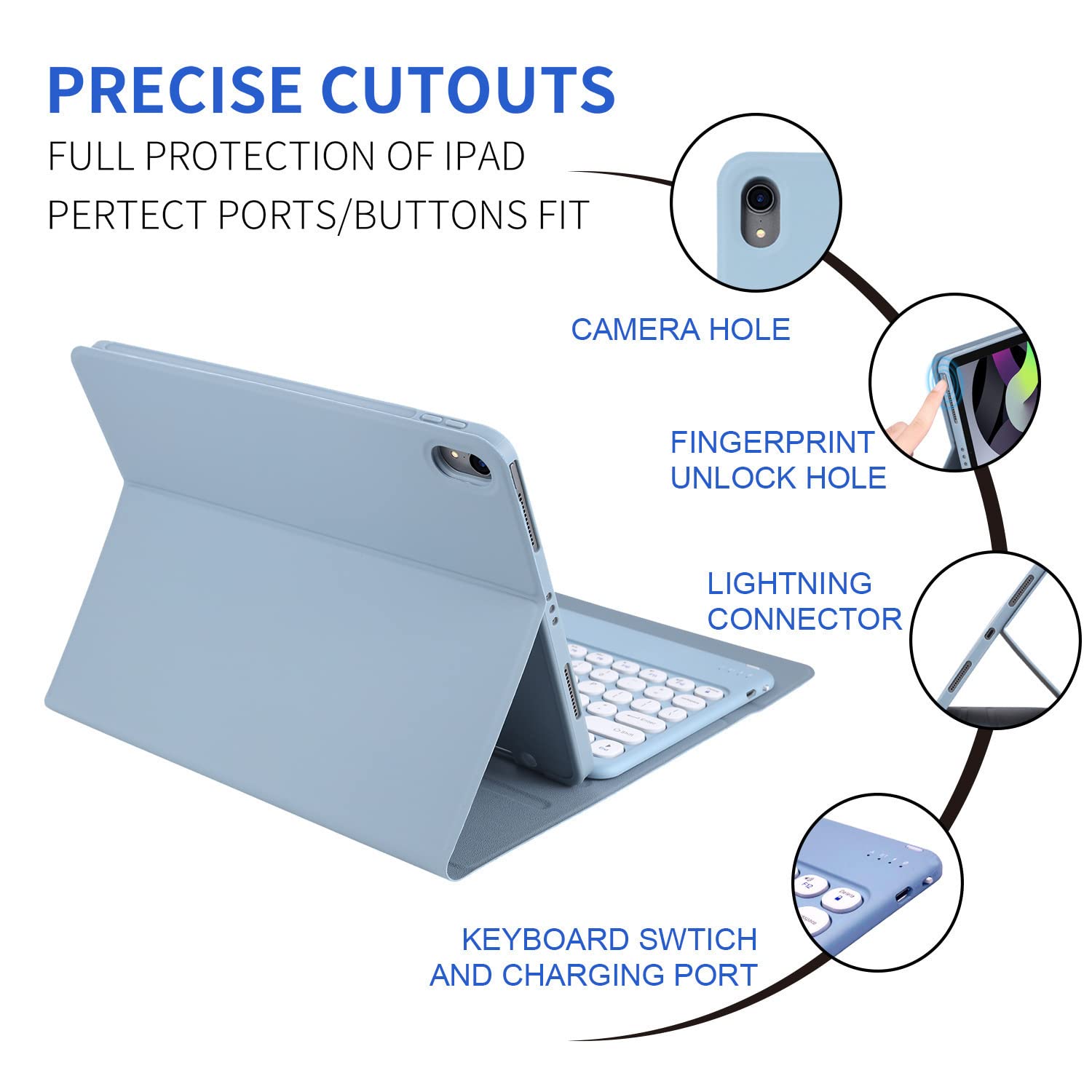 Etui na klawiature do iPad Mini 5 (5. generacja 2019) / Mini 4/3/2/1, klawiatura QWERTZ, bezprzewodowa klawiatura magnetyczna z ochronnym, etui na klawiature do iPad Mini 7,9 cala, Fioletowy