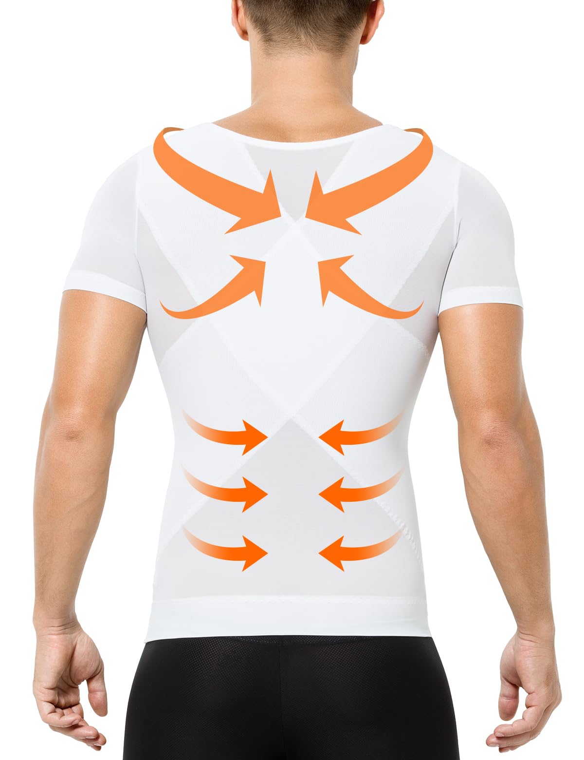 Casey Kevin Débardeur de Compression Homme sans Manche Gainant Minceur sous-vêtements Musculation Sport Top Body Shaper Maillot de Corps Ventre Plat Homme, Noir/Blanc(S-XXL)