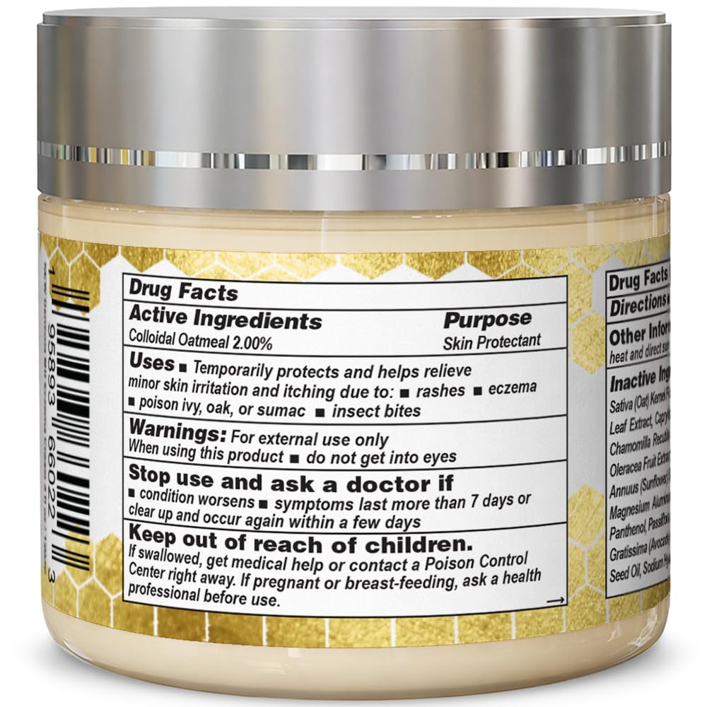 Manuka Honey Eczema Cream with 2% Colloidal Oatmeal - Anti Itch & Dry Skin Relief for Seborrheic Dermatitis, Psoriasis & Rosacea - Eczema Honey Cream for Adults & Kids - 4oz — Amazon image 11