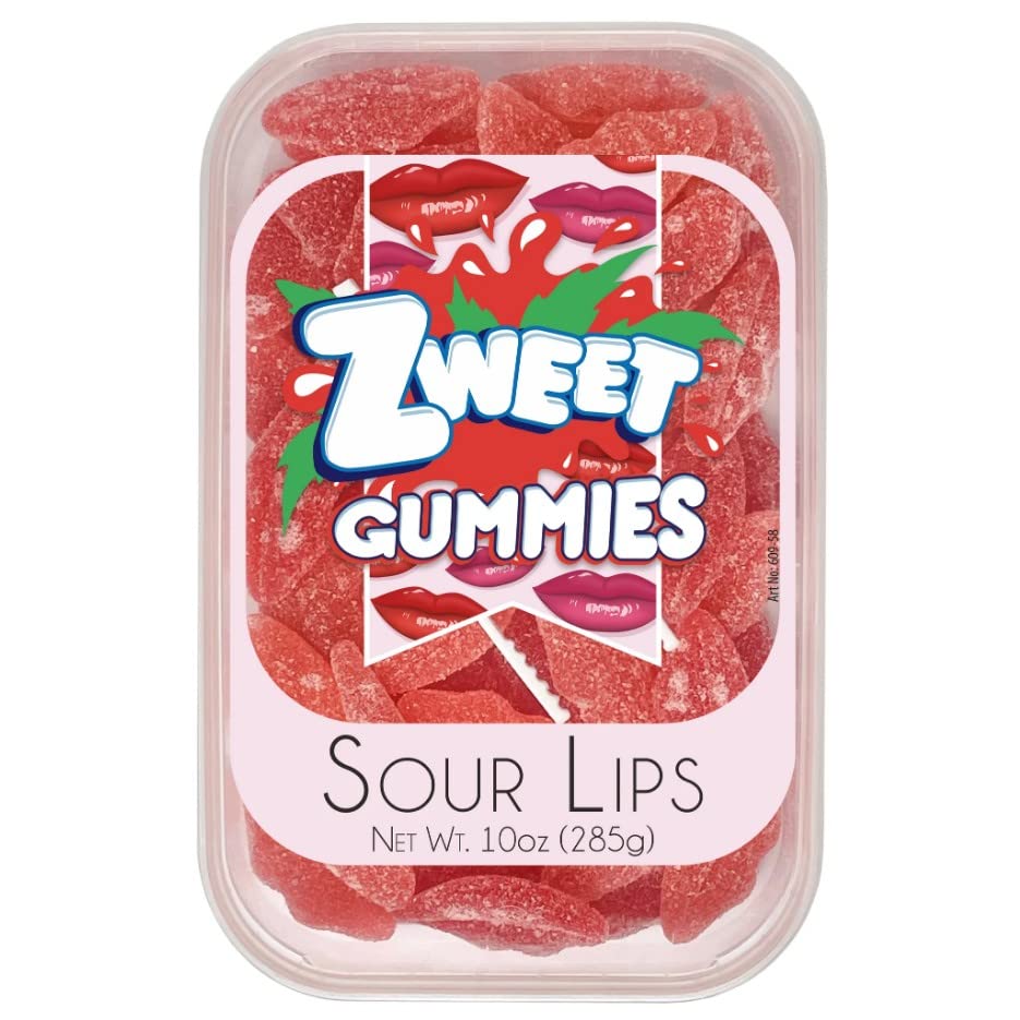 Zweet Gummies Sour Lips - 10 oz. Tub miniatura 2