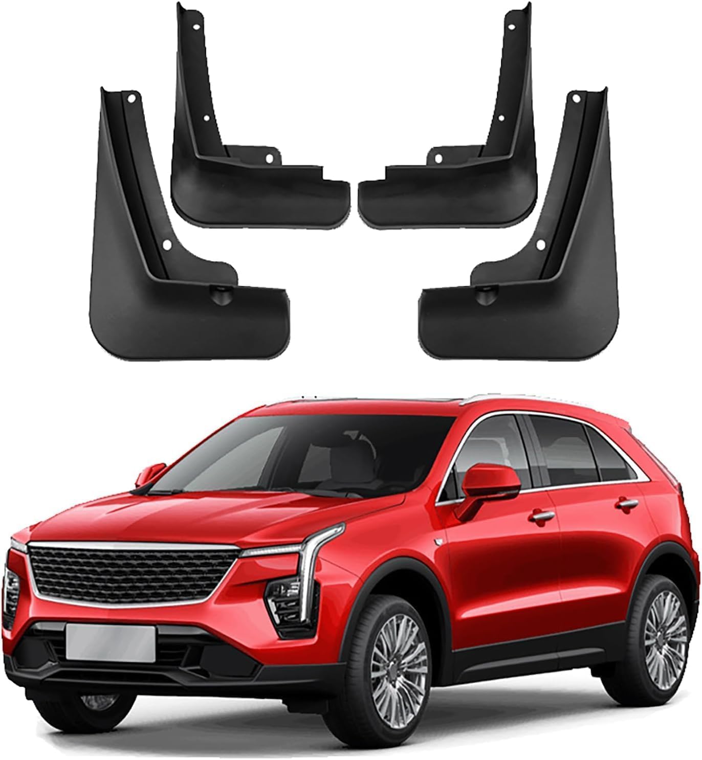 NYSLDSCO 4Pcs Premium Mud Flaps for Cadillac XT4 2024 Front and Rear Splash Guards Durable Mudguards Protection Against Road Debris