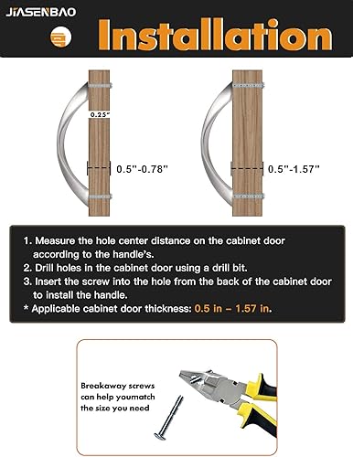 Miniatura 7 de Paquete de 10 tiradores de gabinete de níquel cepillado de 3.78 pulgadas, manijas plateadas retorcidas con arco de 3.78 pulgadas, para cajón,