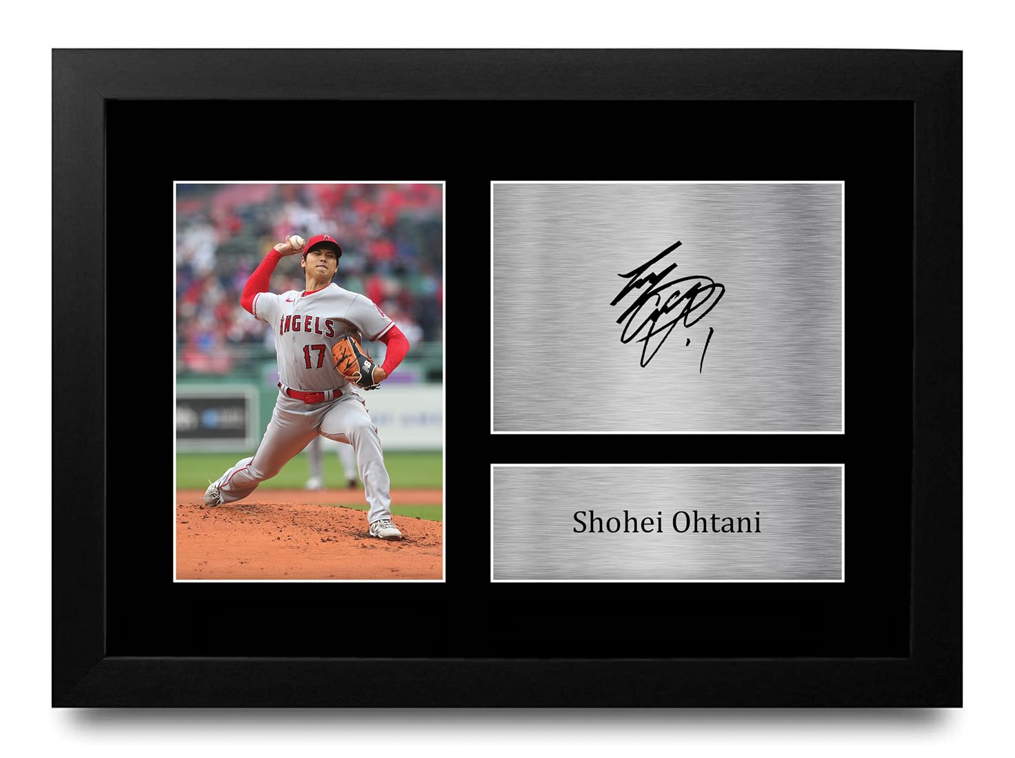 HWC Trading FR A4 Shohei Ohtani Los Angeles Angels Gifts Printed Signed Autograph Picture for Baseball Memorabilia Fans - A4 Framed