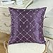 CaliTime Pack of 2 Cushion Covers Throw Pillow Cases Shells for Sofa Couch Home Decoration 18 X 18 Inches Modern Diamonds Shape Geometric Chain Embroidered Purple