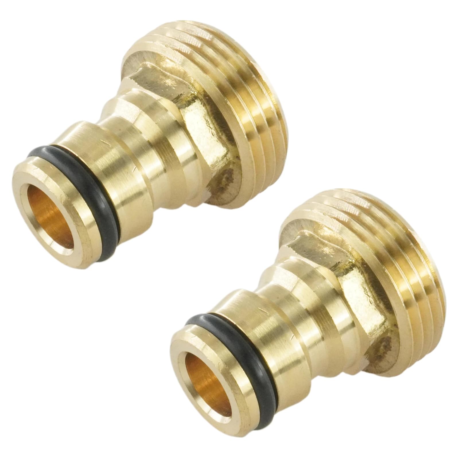 Hydrogarden 2 Pieces Garden Hose Quick Connector 1 inch Brass Male Thread Hose Nozzle Quick Connect Adapter
