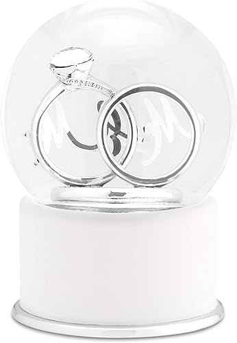 Miniatura 7 de THINGS REMEMBERED Anillo de compromiso Mr. & Mrs. Anillo de boda Globo de nieve (personalización gratuita)