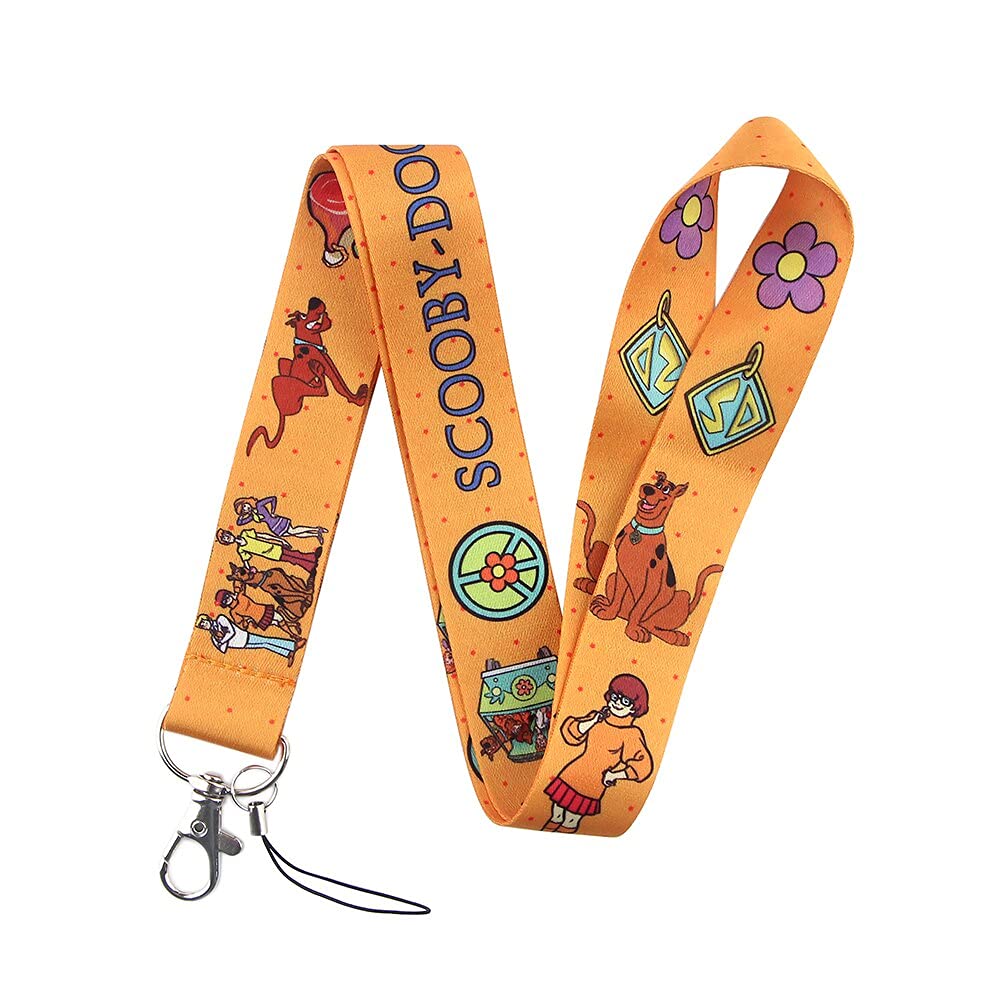 Scooby Doo Orange Characters Mystery Machine Cartoon Series Lanyard Keychain ID Badge Holder, Orange, One size