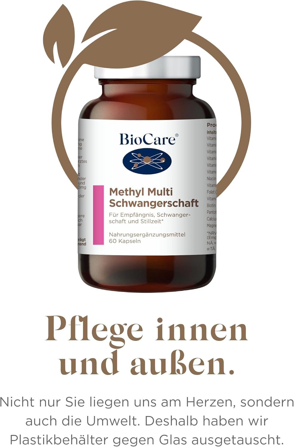 BioCare Methyl Pregnancy Multinutrient, 60 Kapseln | Mit Folsäure, Zink und Vitamin B12, Für Empfängnis, Schwangerschaft & Stillzeit